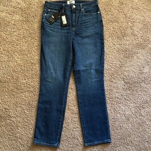 PAIGE Blue Straight Leg Jeans Classic Indigo